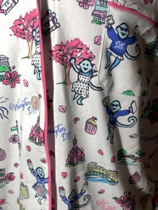 LIMITED EDITION Roller Rabbit GEORGETOWN MONKEY POLO PAJAMAS NWT SMALL OR MEDIUM - Picture 5 of 13